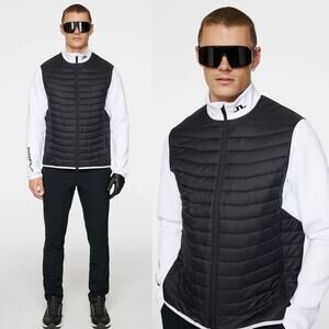 J.LINDEBERG NWT Holden Quilt Hybrid Golf Jacket in Black White Size L